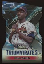 Hank Aaron /99 #T-30 2023 Topps Stadium Club Triumvirates Black Braves Baseball 