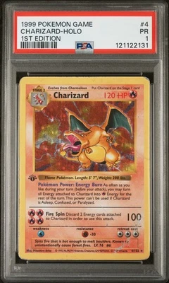 1999 POKEMON BASE SET 1ST EDITION #4 CHARIZARD-HOLO PSA 1