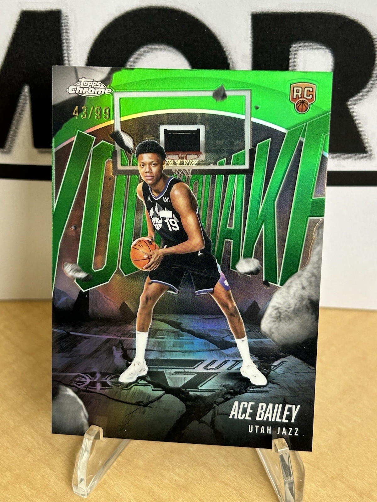 2025-26 Topps Chrome Ace Bailey RC Rookie YouthQuake Green Refractor #43/99