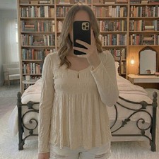 Real Y2K Princess Vera Wang Top Medium Babydoll Deadstock Peasant Milkmaid