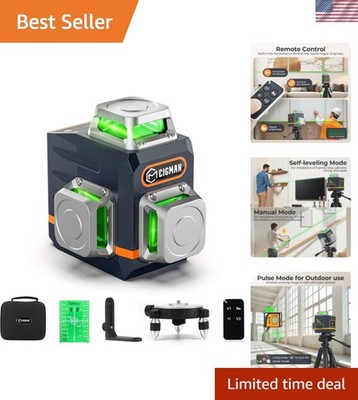 High Precision 3D Green Laser Level with Remote Control & Durable Stand Included