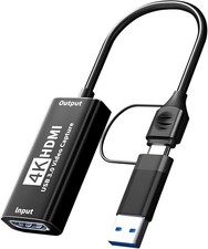 Audio/Video Capture Card Full HDMI 4K 1080P 60FPS, HDMI to USB A/C, Video Captur