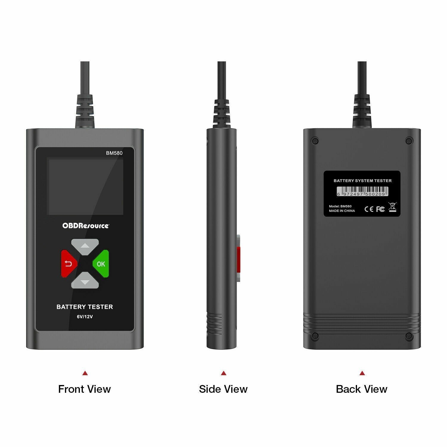 OBDResource 6V/12V 100-2000CCA Battery Tester 2-220AH - 4 Safety Protections
