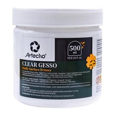 Clear Gesso 16.9oz / 500ml, Gesso Primer for Acrylic Painting