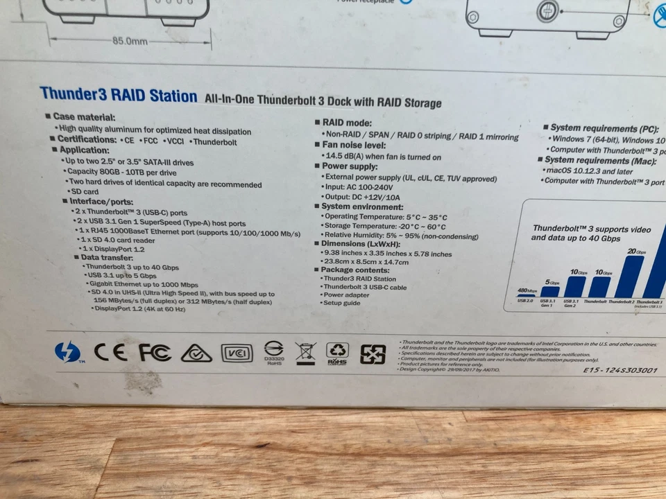 AKITIO THUNDER 3 RAID STATION ALL IN ONE THUNDERBOLT 3 DOCK WITH RAID STORAGE - Image 3 of 3