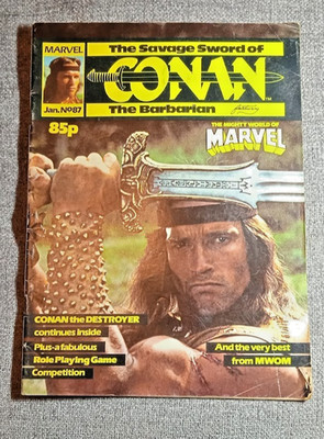 The Savage Sword of  The Barbarian Conan UK Comic Jan 1987 85p Original Vintage