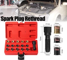 16pc Spark Plug Thread Repair Rethreading Tool Kit M16 Threaded Coil Insert