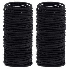 200 Pcs Black Elastics Hair Ties Small Bulk Hair Ties Hair Bands 4Mm 