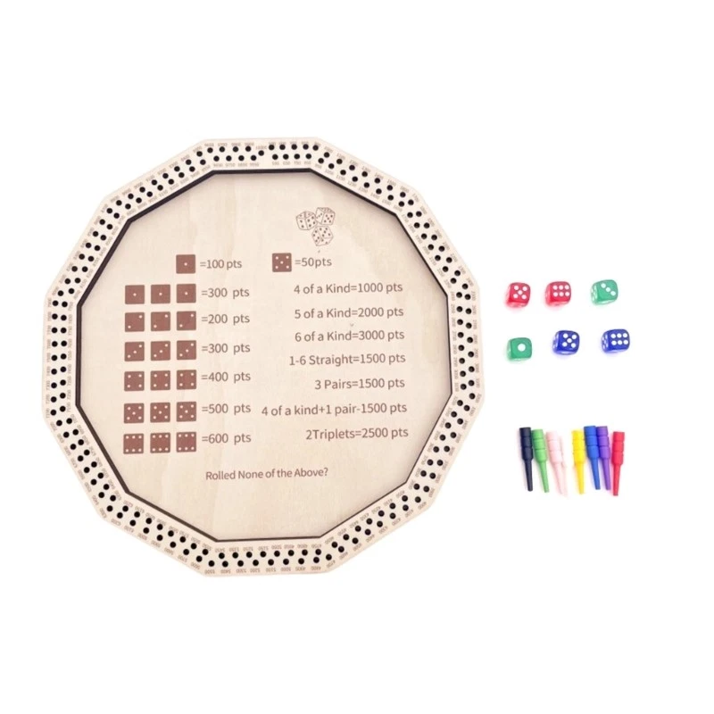 Portable Wooden Play Tray Family Dices Game for Board Activity Enthusiasts - Image 4 of 4