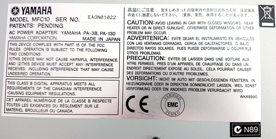 Yamaha MFC10 pedaliera MIDI Foot Controller Made in Japan con alimentatore - Immagine 4 di 4