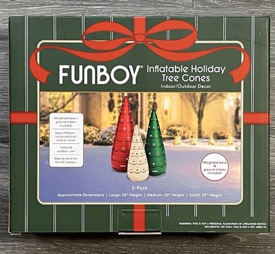   FUNBOY Inflatable Holiday Tree Cones   3 Pack   Indoor/Outdoor  
