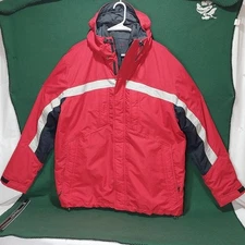 Nike Red Men's XL Hooded Ski Jacket with Removable Fleece Liner VINTAGE 1990's