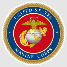 US Marine Corps Style Sticker Decal Veteran Military USA Flag Seal 01