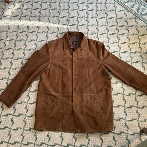Joseph Jos A Banks Suede Jacket Brown Very Soft Button Front Coat XL - product listing photo