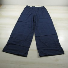 Denim Co Pants Womens Extra Small P Navy Blue Wide Leg Jersey d co Beach 26x27