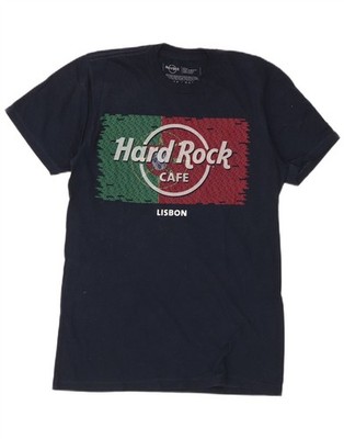 HARD ROCK CAFE Herren Lissabon Grafik T-Shirt Oberteil Small Navy Blau Baumwolle AU11