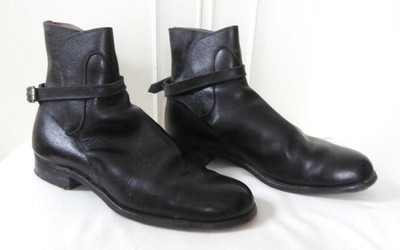 Vintage 50er Jahre schwarze Lederreitstiefel von Harry H of Regent Street Gr. 5 1/2