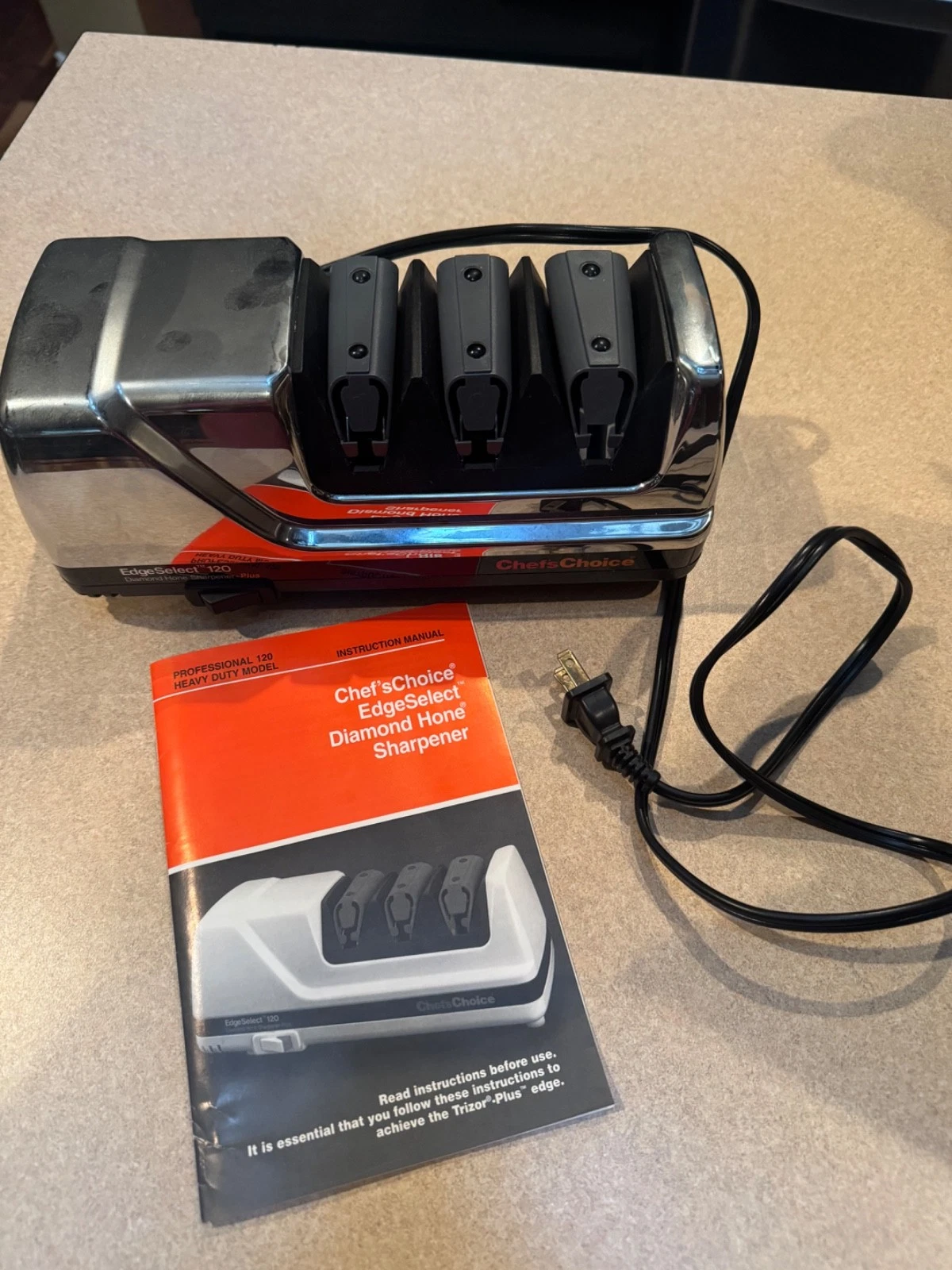 Chefs Choice Trizor Edge Electric 3 Stage Knife Sharpener Model 15 - WORKS