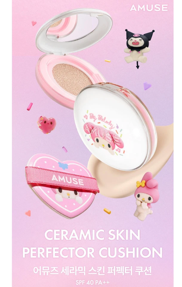 AMUSE X MY MELODY & KUROMI Ceramic Skin Perfector Cushion 15g + Refill 15g - Image 2 of 4