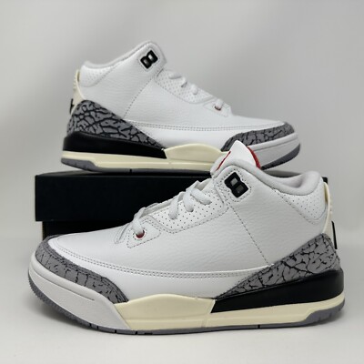 Nike Air Jordan Retro III PS White Cement Reimagined Pre-School Sz 3y DM0966-100