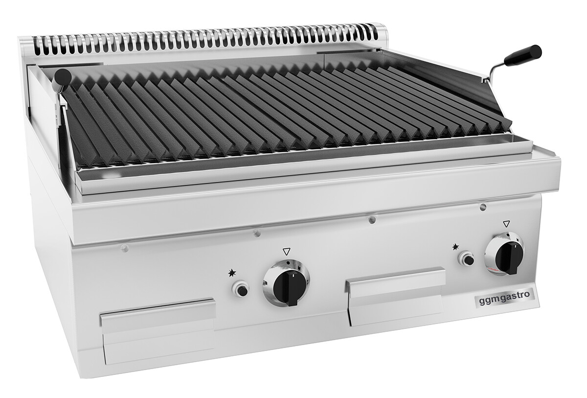 Gas Lavasteingrill - 14 kW - Grillrost neigbar | GGM Gastro