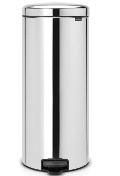 Pattumiera a pedale cestino rifiuti professionale in acciaio inox 30 litri