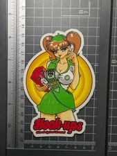 Hook-Ups Sticker Decal – Anime Scout Girl with Cookies, Retro Pin-Up Art