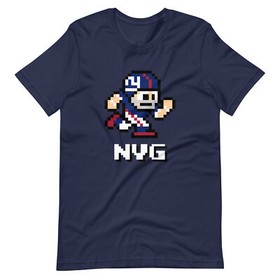 New York Giants NY NES Football Player 8-bit Tecmo Super Bowl Nintendo T-Shirt