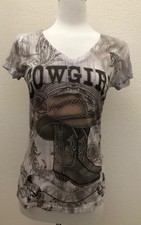 Allstar Clothing Womens Embellished Cowgirl T Shirt Made in USA