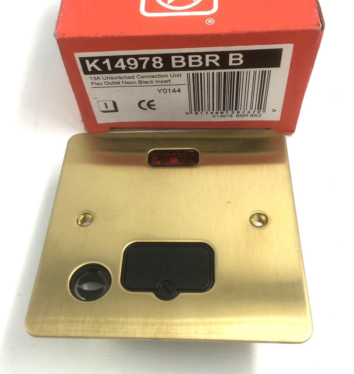 MK EDGE BRUSHED BRASS 13A CONNECTION UNIT UNSWITCHED FLEX K14978 BBR B