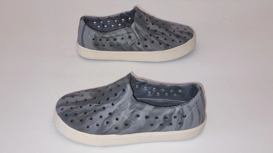 Zapatos sin cordones perforados unisex azul marino antiguo para niños gris talla 11 Foto 4 de 4