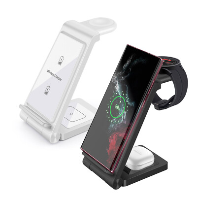 15W 3in1 kabelloses Ladegerät Station für Samsung S23 Z Flip 4/3 Galaxy Watch 5