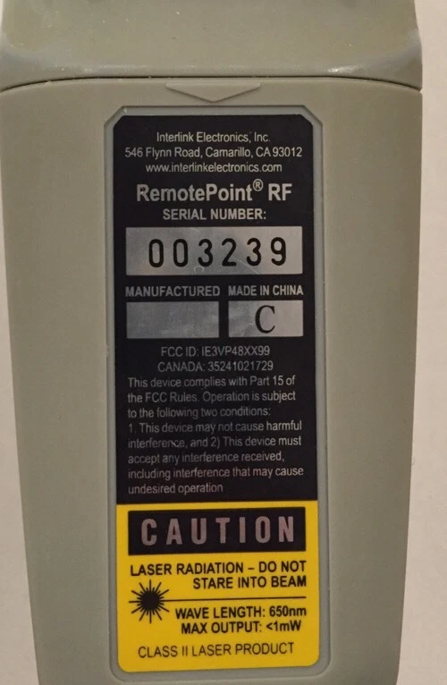 Interlink Electronics Remote Point RF VP 4800 - Image 2 of 3