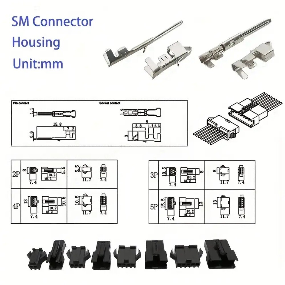 620 PCS DuPont Connector Kit 2.54mm Pitch JST SM 1 2 3 4 5 6 Pin Crimp Housing Connectors With Dupont Wirecable Connectors