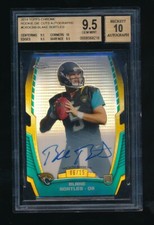 BGS 9.5 BLAKE BORTLES 2014 TOPPS CHROME MINI DIE CUT RC AUTO REFRACTOR 6/15
