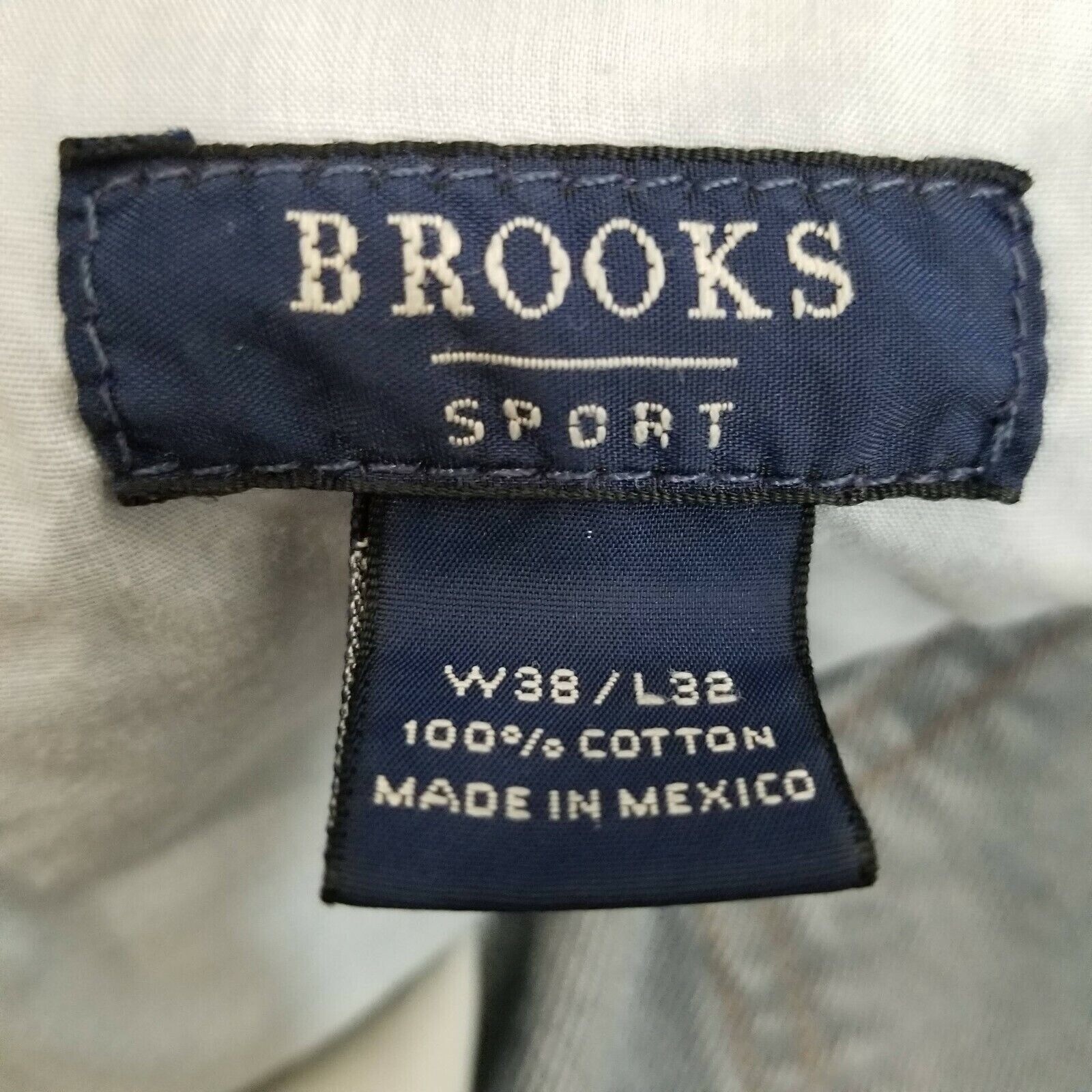 Brooks Sport Men's Mid Rise Tapered Legs Jeans Five Pockets Blue Size 38x32