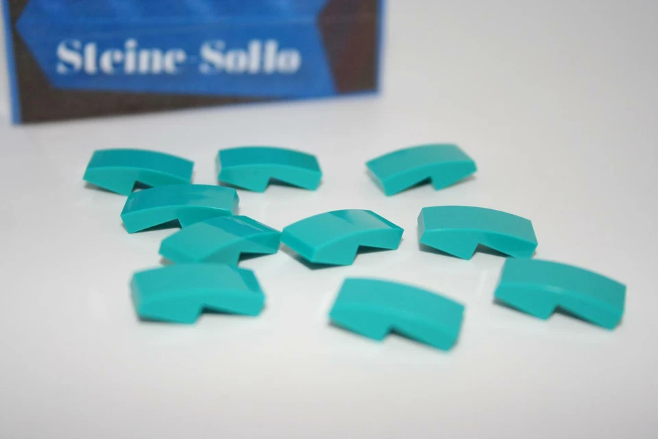 Lego (c) 10x Dachstein / Bogen - 11477 - türkis - dark turquoise - slope