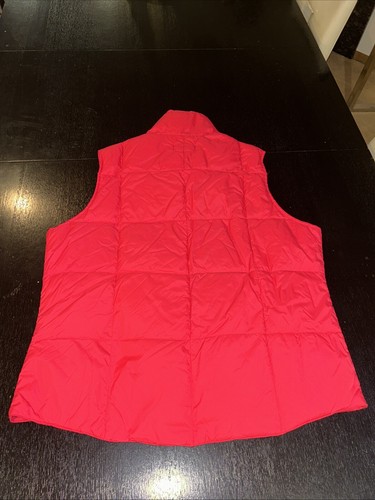 Lands' End Women's Vest Goosedown & Feather Nylon Snap Up Size 14-16 L Dark Pink - Picture 2 of 11