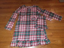 NWT JAMMIES for your FAMILIES Christmas Plaid Nightgown Sz Lg 10-12 w/Doll Gown