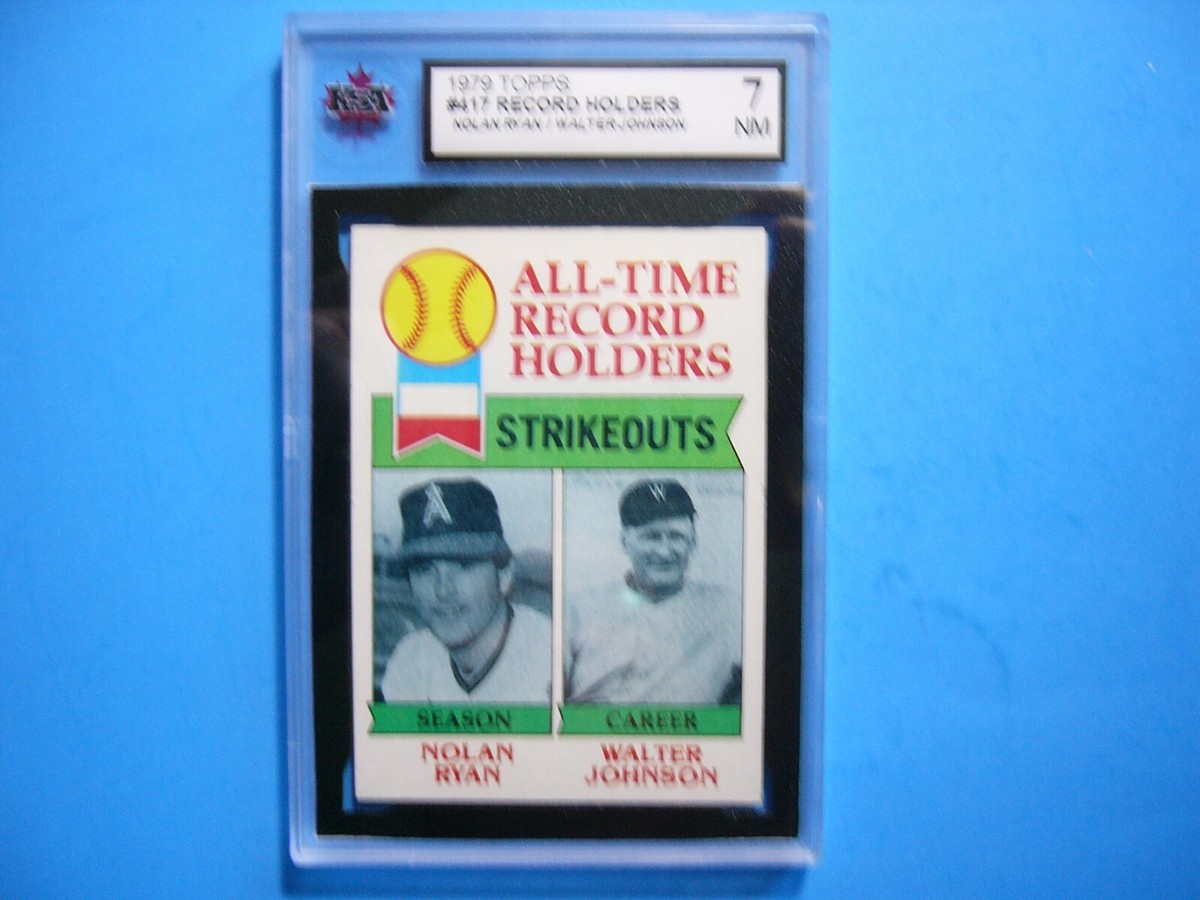 1979 TOPPS MLB BASEBALL CARD #417 NOLAN RYAN WALTER JOHNSON KSA 7
