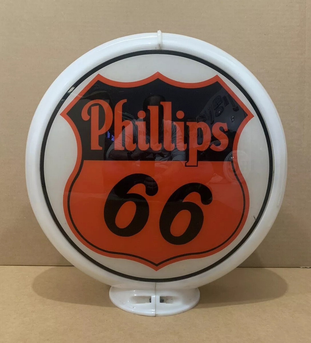 Vintage Phillips 66 Gas Pump Globe Light Glass Lens Service