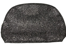 LANCOME BLACK GLITTER SPARKLY COSMETIC MAKEUP BAG NEW