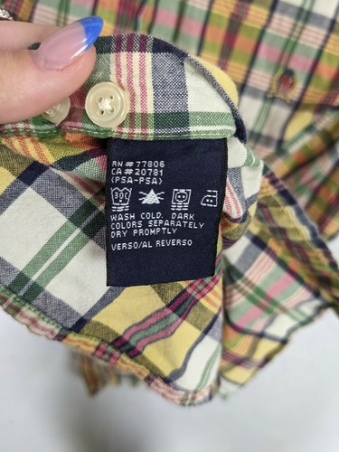 Tommy Hilfiger Mens Button Shirt Plaid Short Sleeve Size L Cotton Multi Color - Picture 4 of 5
