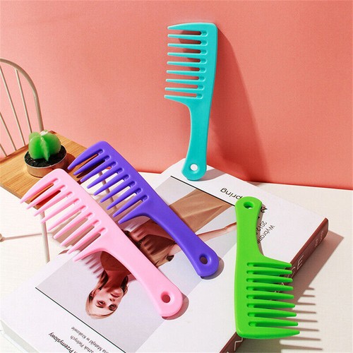 Hair Comb Wide Tooth Comb Shower Curl Wet Bathroom Salon Anti-static Comb 24cm - Picture 5 of 14