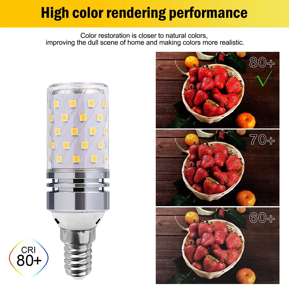 E14/27/12/17 B15/22 LED Corn Light Bulb 16W Candelabra Ceiling Fan Lamp Daylight - Image 4 of 4