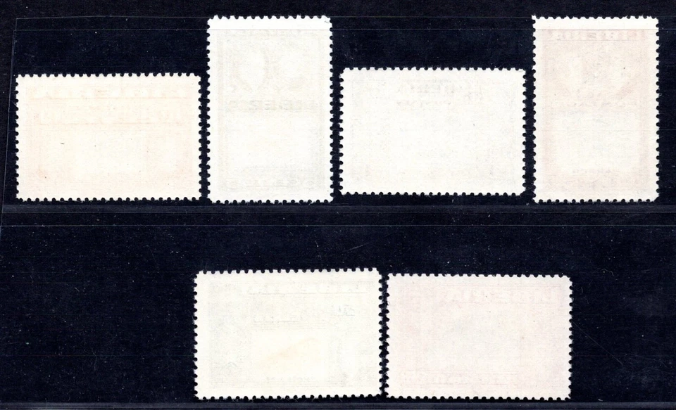 LIBERIA 1952 ERRORES SCOTT #334a–337a y C68–C69 TODOS CON CENTROS INVERTIDOS COMO NUEVOS Foto 2 de 2