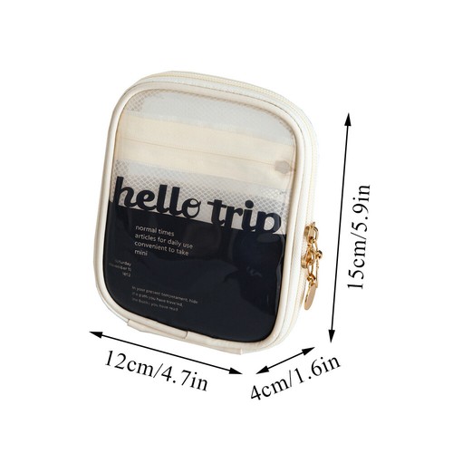 Mini Clear Travel Makeup Organizer Bag Makeup Cosmetic Zipper Toiletry Storage - Picture 2 of 23