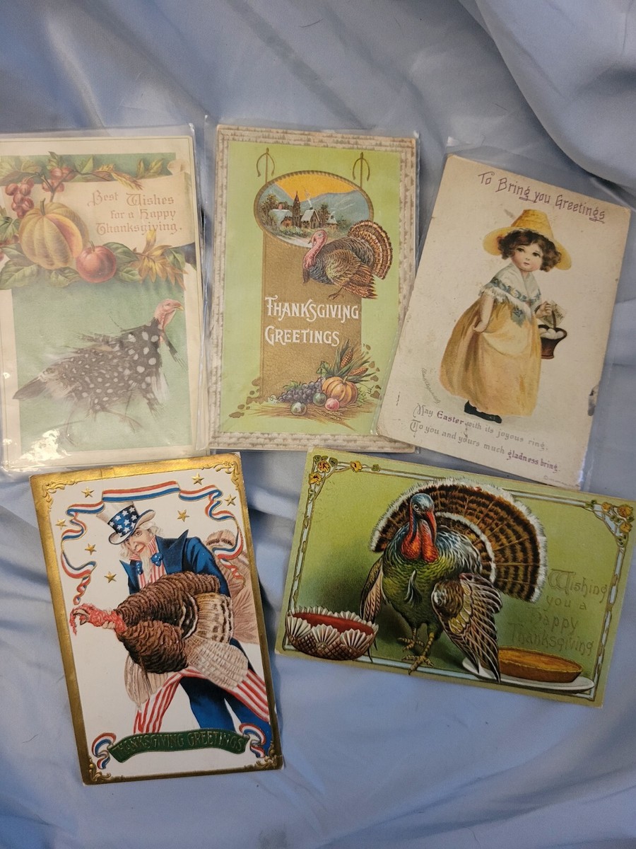 USA set of 6 Thanksgiving postcards early 1900s USA set of 6 Thanksgiving postcards early 1900s