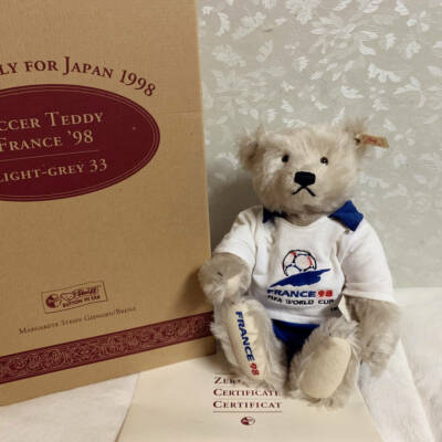 【2000個限定】SOCCER TEDDY FRANCE '98 FIFA公式 Steiff Soccer Teddy Bear FRANCE 98 World Cup Japan limited Doll