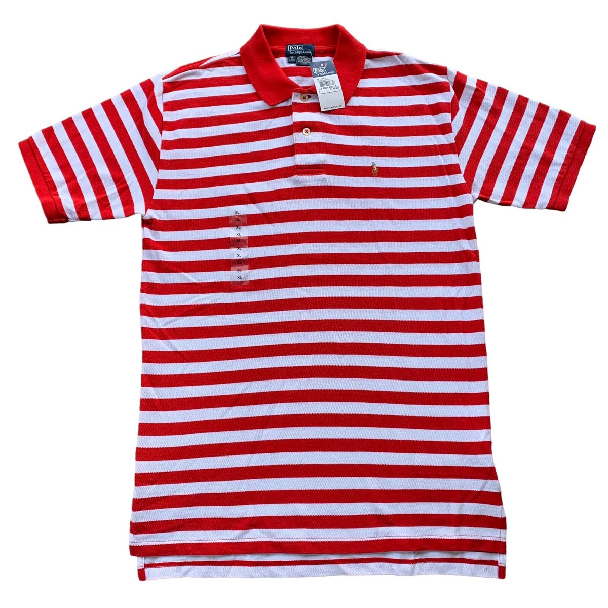 Polo Ralph Lauren Size Youth XL (Fits Mens S) Red White Striped